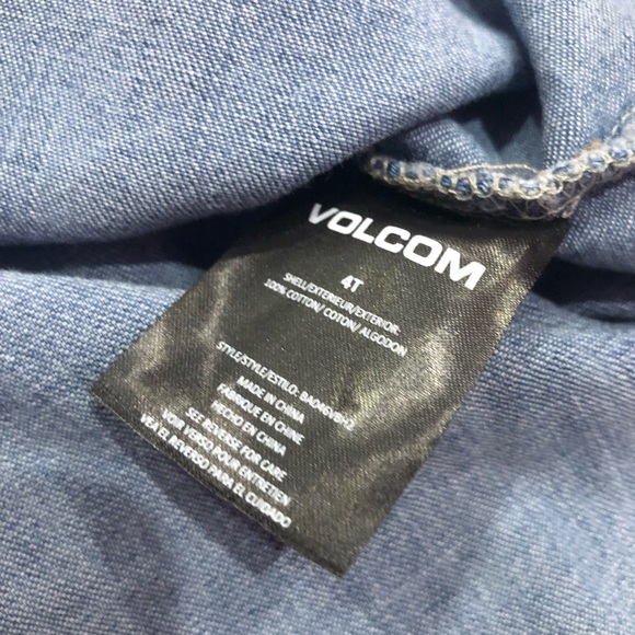 Volcom Denim Snap Button Long  Sleeve Shirt Size 4T - Picture 6 of 8